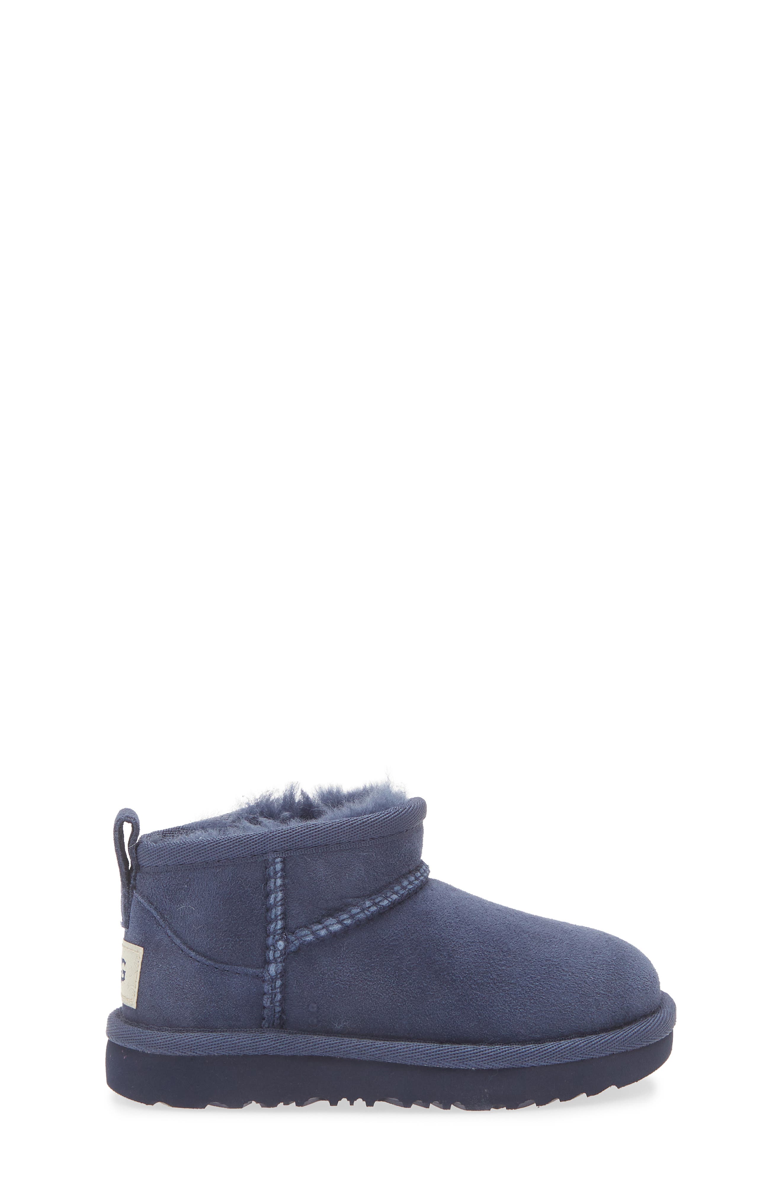 UGG<sup>®</sup> Kids' Classic Ultra Mini Water Resistant Boot, Alternate, color, New Navy