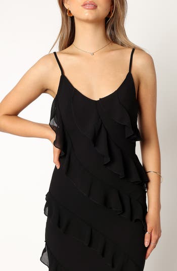 Ciao Ruffle Chiffon Gown