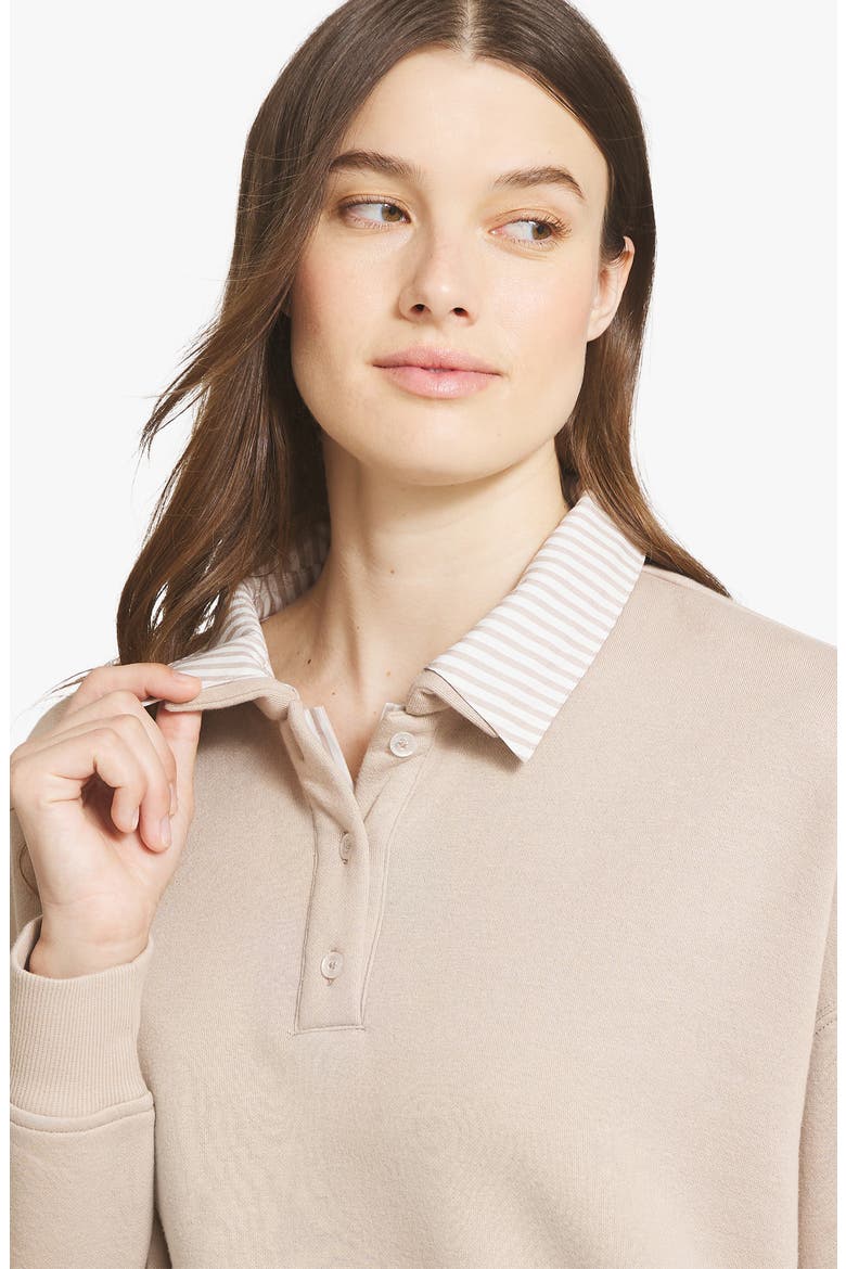 Two-Fer Henley Sweatshirt, Alternate, color, SIMPLY TAUPE