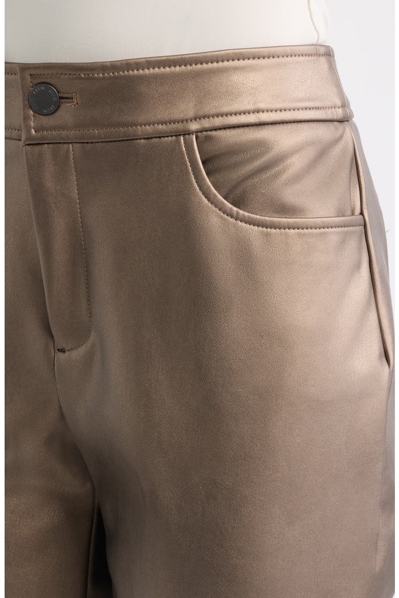 Metallic Faux Leather Bootleg Pants, Alternate, color, NATURAL CLAY METALLIC
