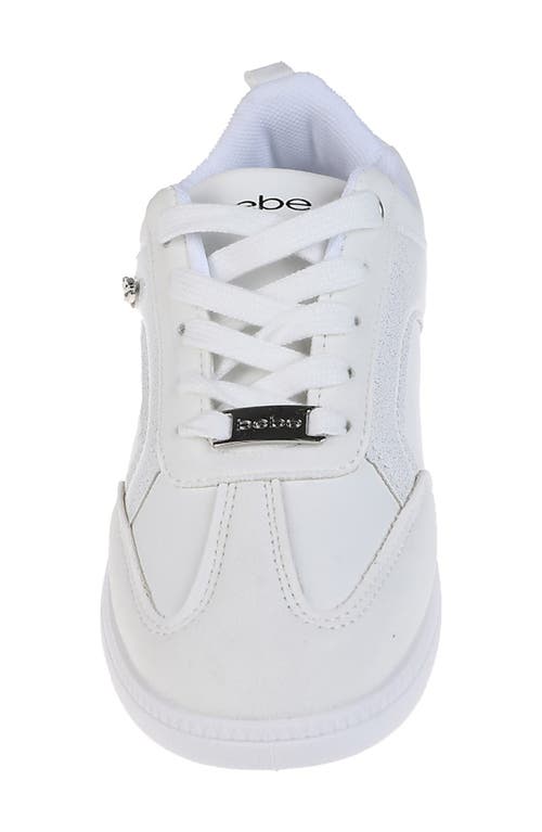 Bebe Glitter Sneaker In Silver