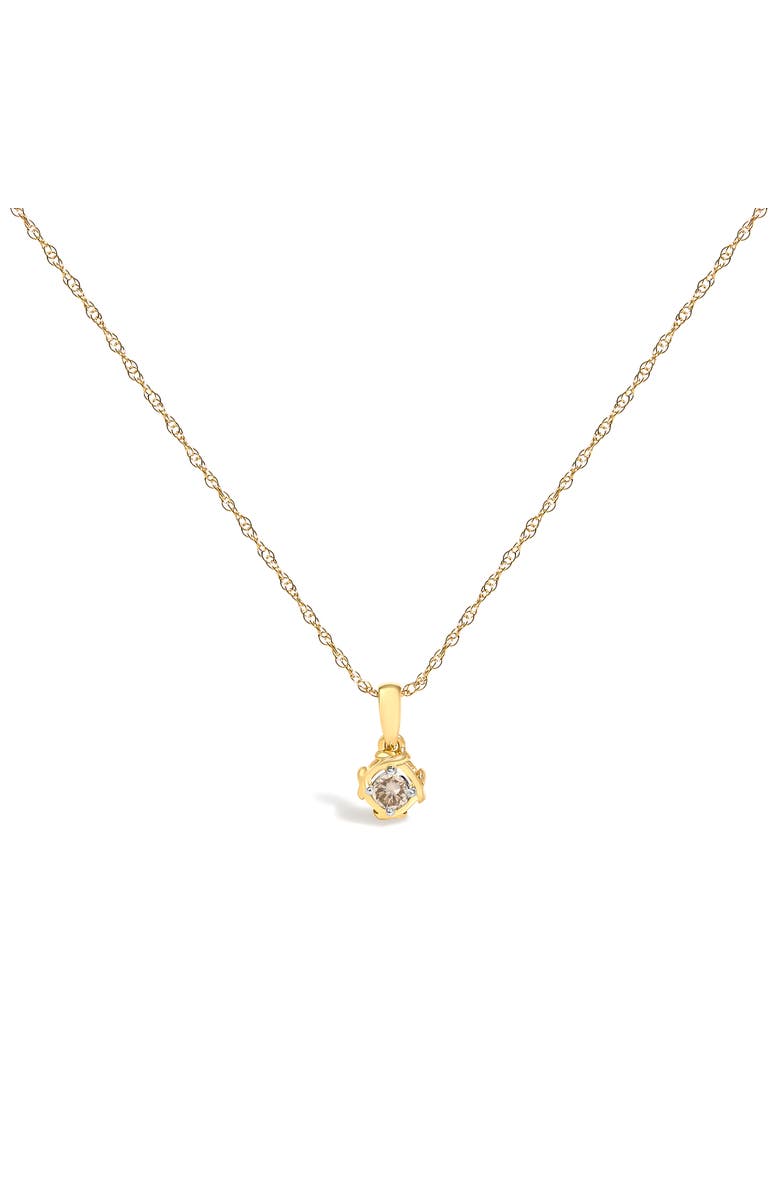 Haus of Brilliance 14K Yellow Gold Plated Sterling Silver 1/5 Cttw Diamond Swirl Pendant Necklace, Main, color, Yellow Gold Over Silver