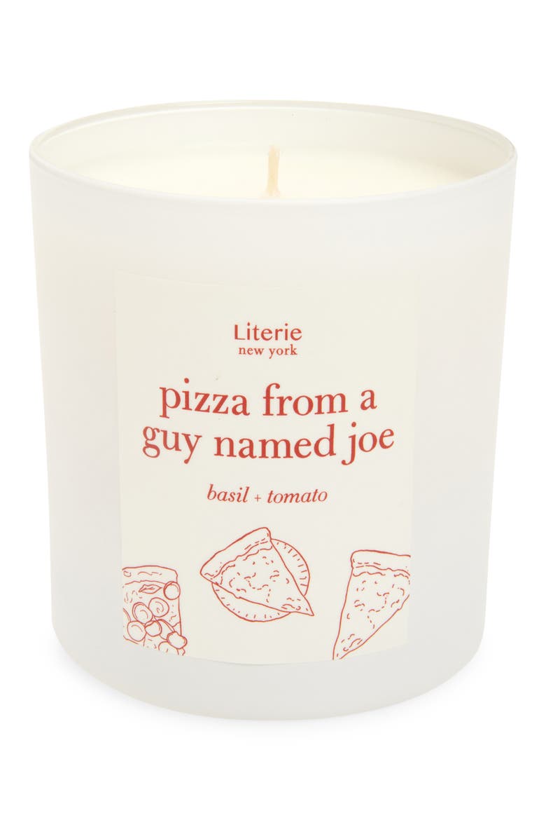 Pizza From a Guy Named Joe Scented Candle, Main, color, WHITE