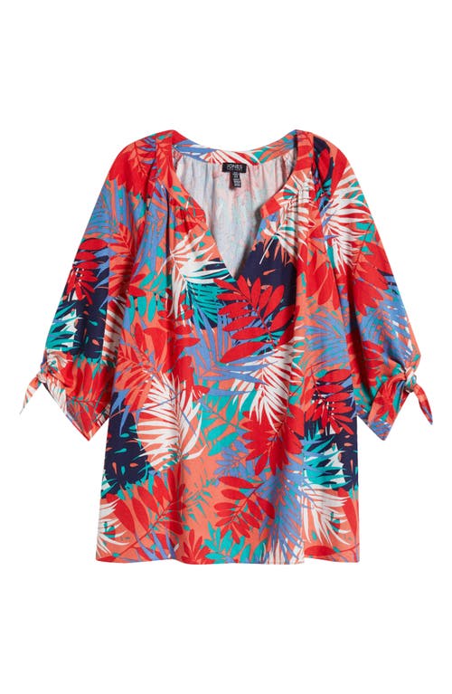 Jones New York Print Raglan Sleeve Top In Multi