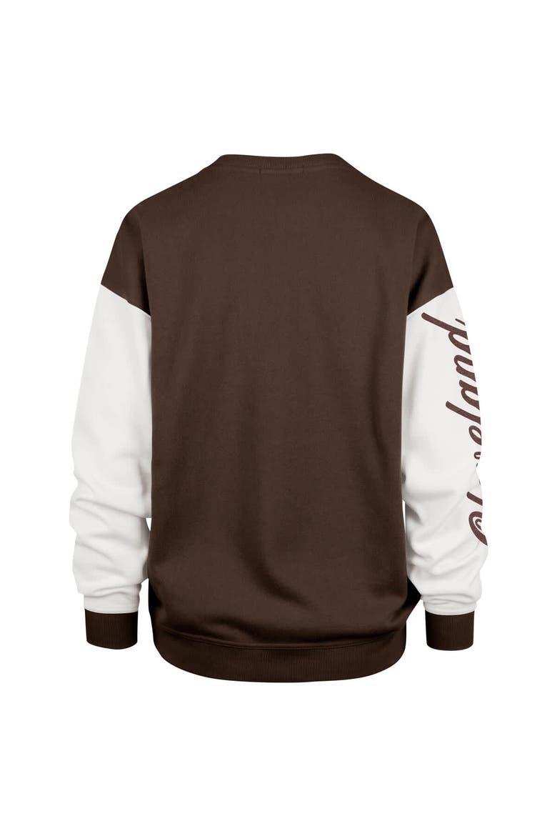 Women's '47  Brown Cleveland Browns Double Header Rise Andie Pullover Sweatshirt, Alternate, color, Brown