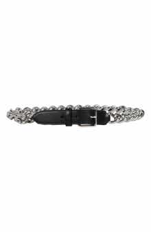 MCQ Chain Trim Leather Belt