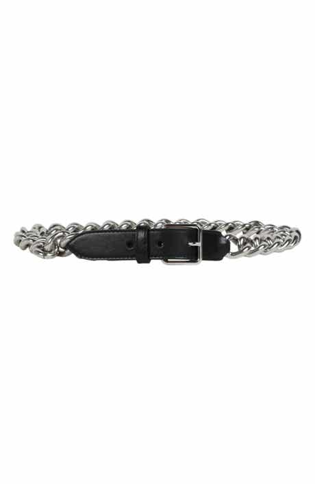 Alexander McQueen Puma Chain Trim Leather Belt