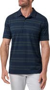 TravisMathew Heater Jersey Striped Performance Polo