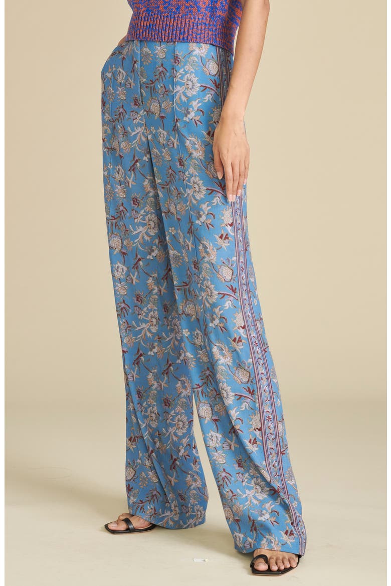 Pomeline Floral Wide Leg Pants, Alternate, color, CORNFLOWER