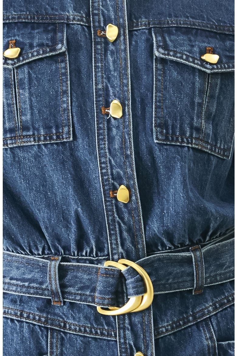 Denim Romper, Alternate, color, DENIM