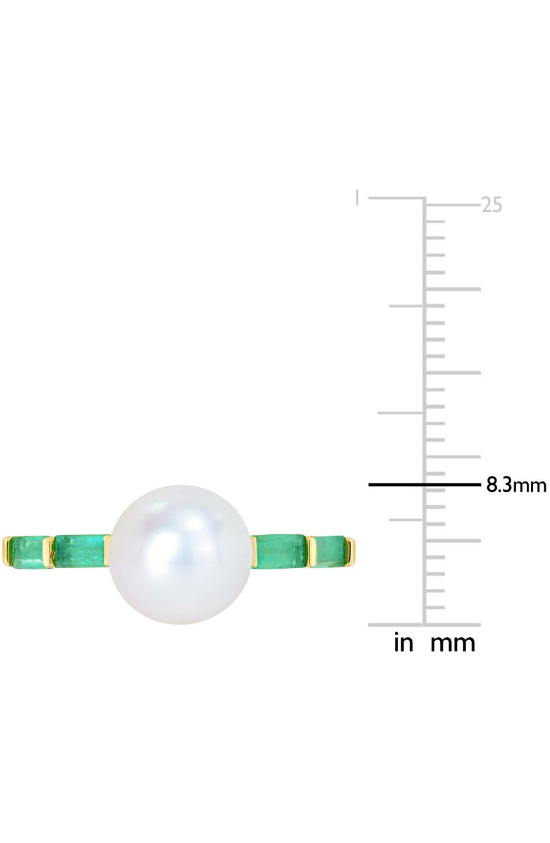 Julianna B. Cultured Pearl & Gemstone Ring 10k, Alternate, color, Emerald/Yellow Gold