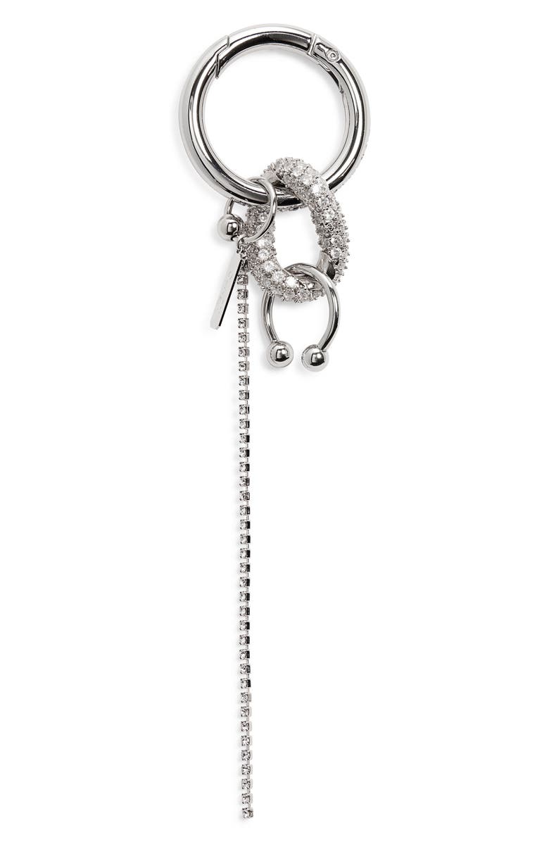 Justine Clenquet Dolly Crystal Key Chain, Main, color, Palladium