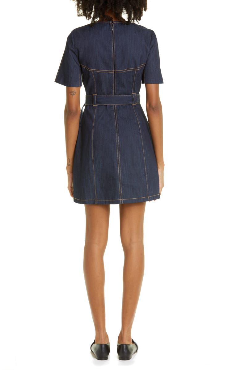 Cinq à Sept Siv Belted Denim Dress, Alternate, color, 