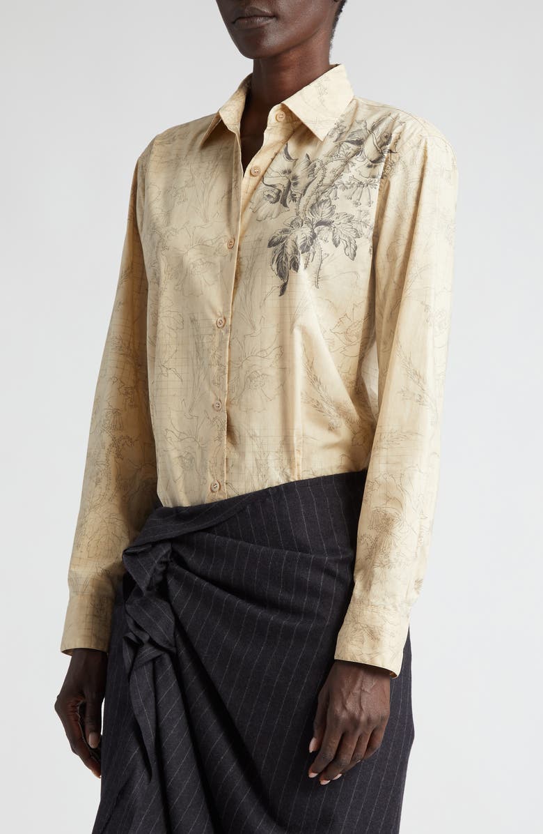 Dries Van Noten Women's Clavelly Floral Button-Up Shirt, Alternate, color, 