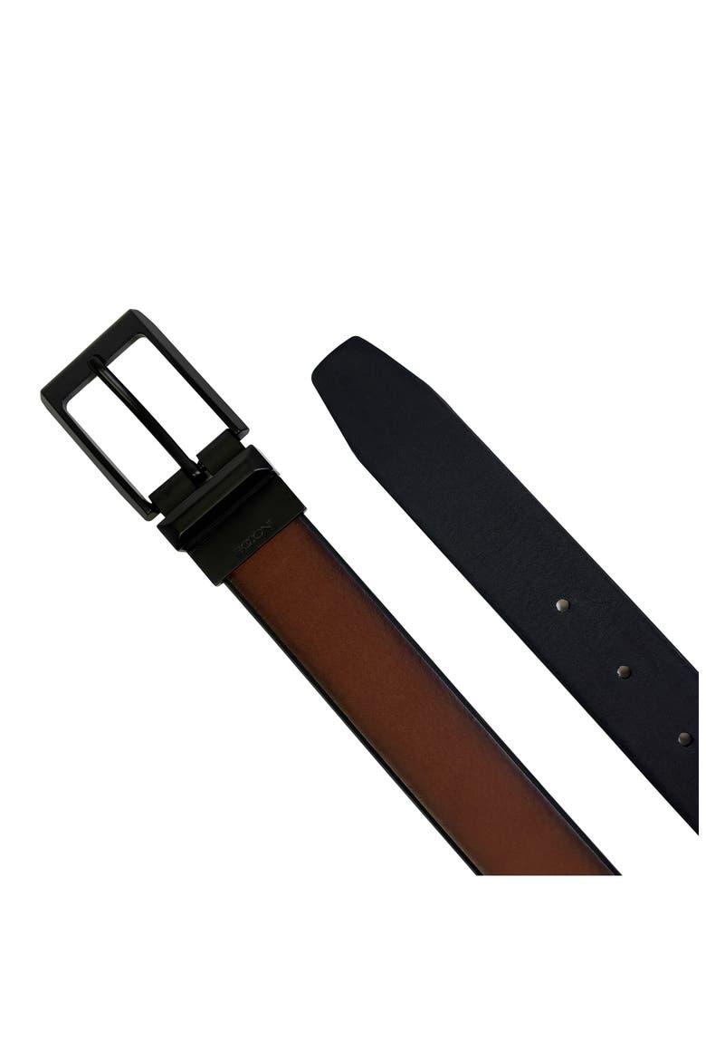 Knife Edge Reversible Leather Belt, Alternate, color, COGNAC/ BLACK