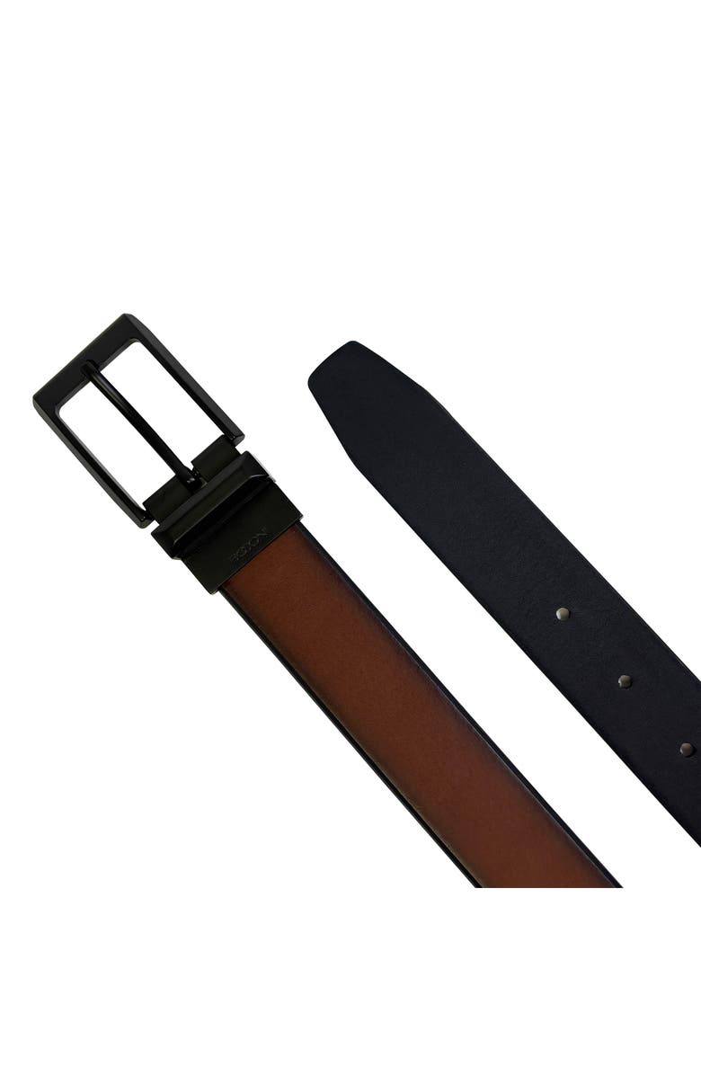 BOCONI Knife Edge Reversible Leather Belt, Alternate, color, Cognac/ Black