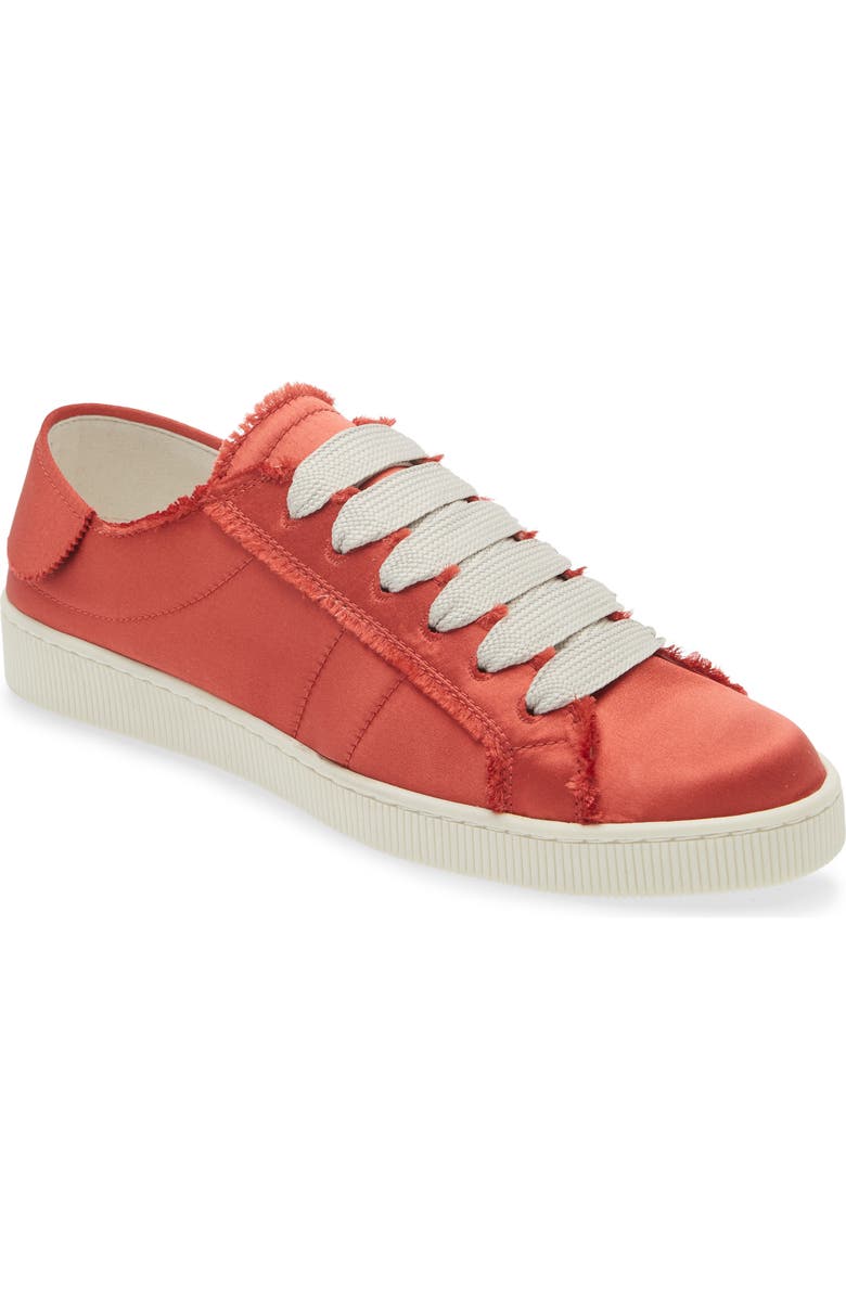 Pedro Garcia Persy Satin Sneaker, Main, color, Rubine Satin