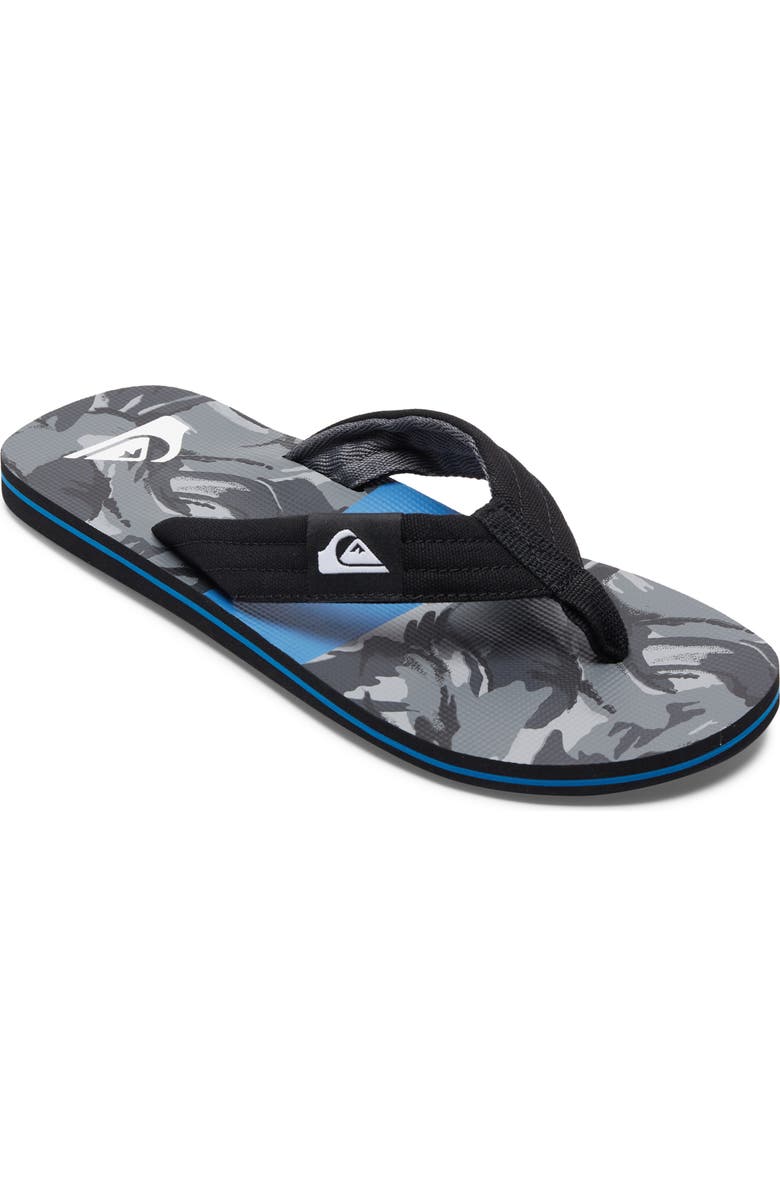 Quiksilver Molokai Layback II Flip Flop, Main, color, Black/Grey/Grey