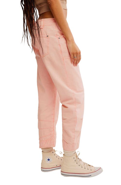 Free People Supersonic High Waist Slim Crop Jeans In Coral Pink