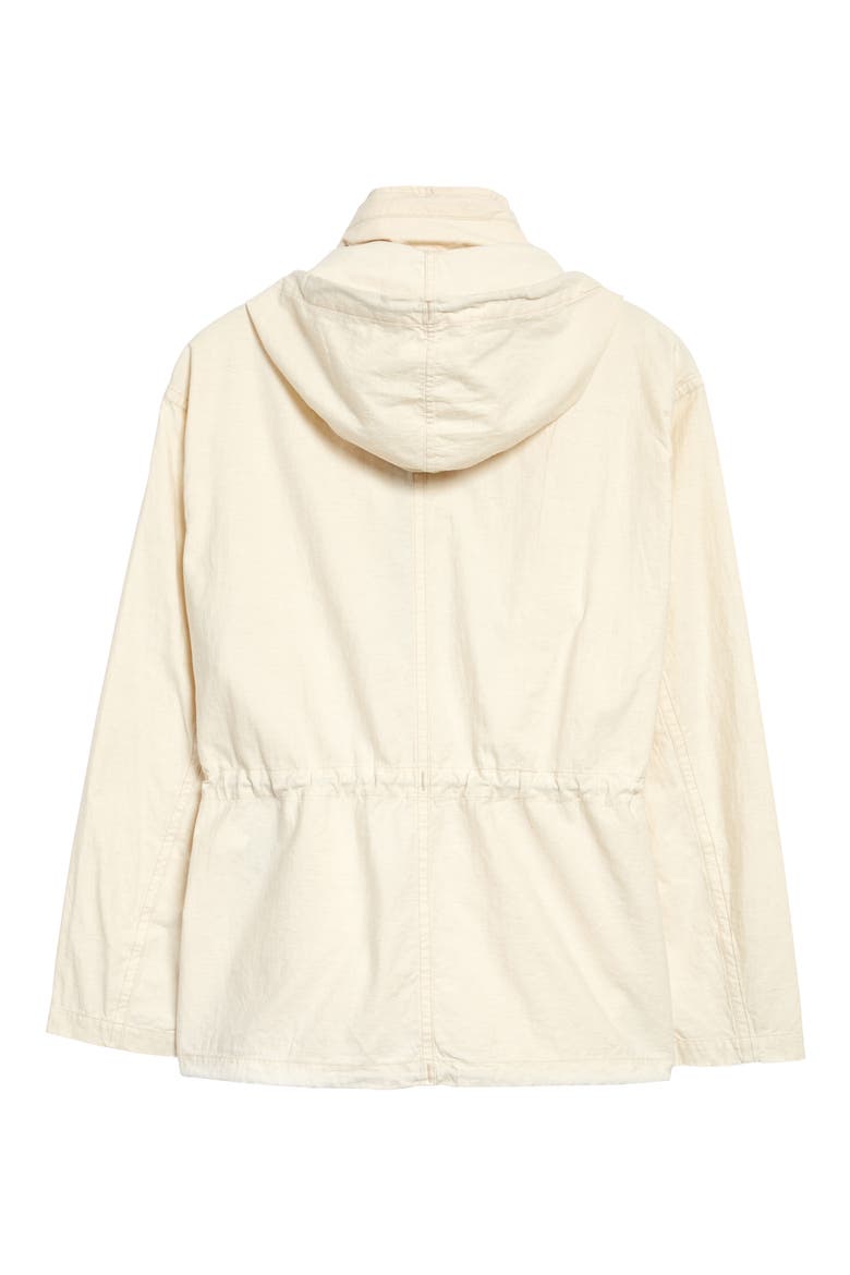 RRL Hughes Drawstring Waist Cotton & Flax Sateen Pullover, Alternate, color, NATURAL
