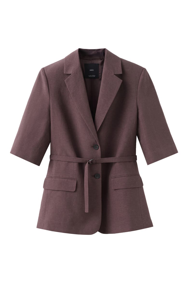Argelia Belted Short Sleeve Blazer, Alternate, color, PURPLE