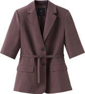 MANGO Argelia Belted Short Sleeve Blazer