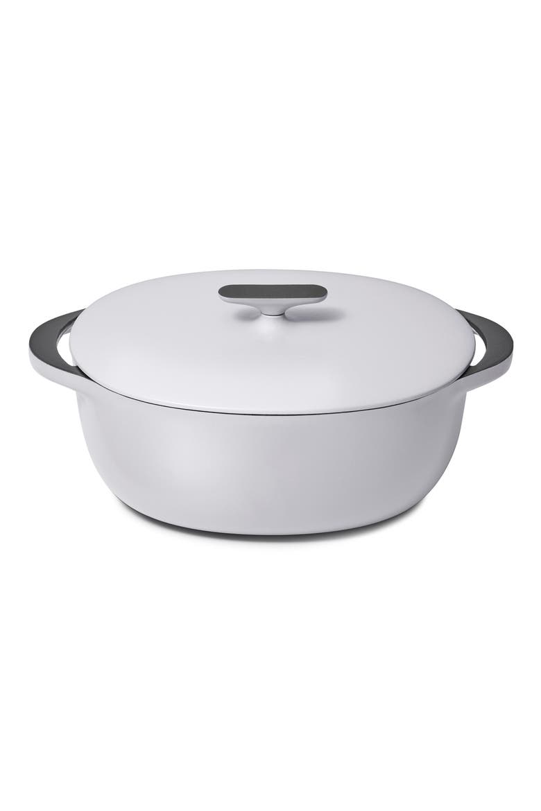 Enameled Cast Iron 8.5-Quart Oval Dutch Oven with Lid, Main, color, GRAY