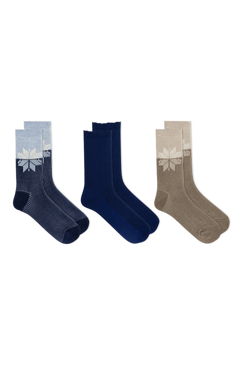 3-Pack Assorted Crew Socks, Main, color, NVAST NAVY SNOWFLAKE