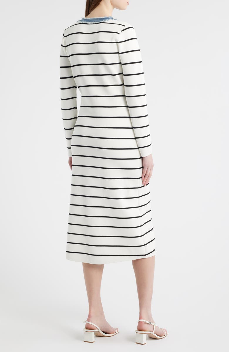 ZOE AND CLAIRE Stripe Long Sleeve Sweater Dress, Alternate, color, Ivory Denim