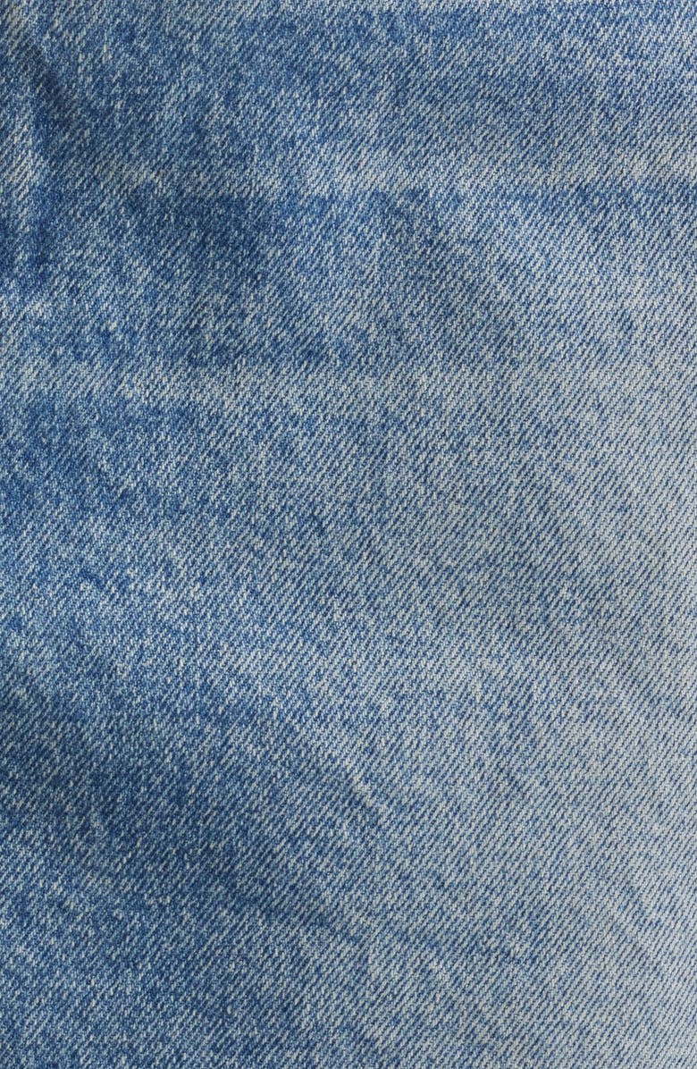 MOUSSY VINTAGE Thomoston Raw Hem Denim Miniskirt, Alternate, color, Blue