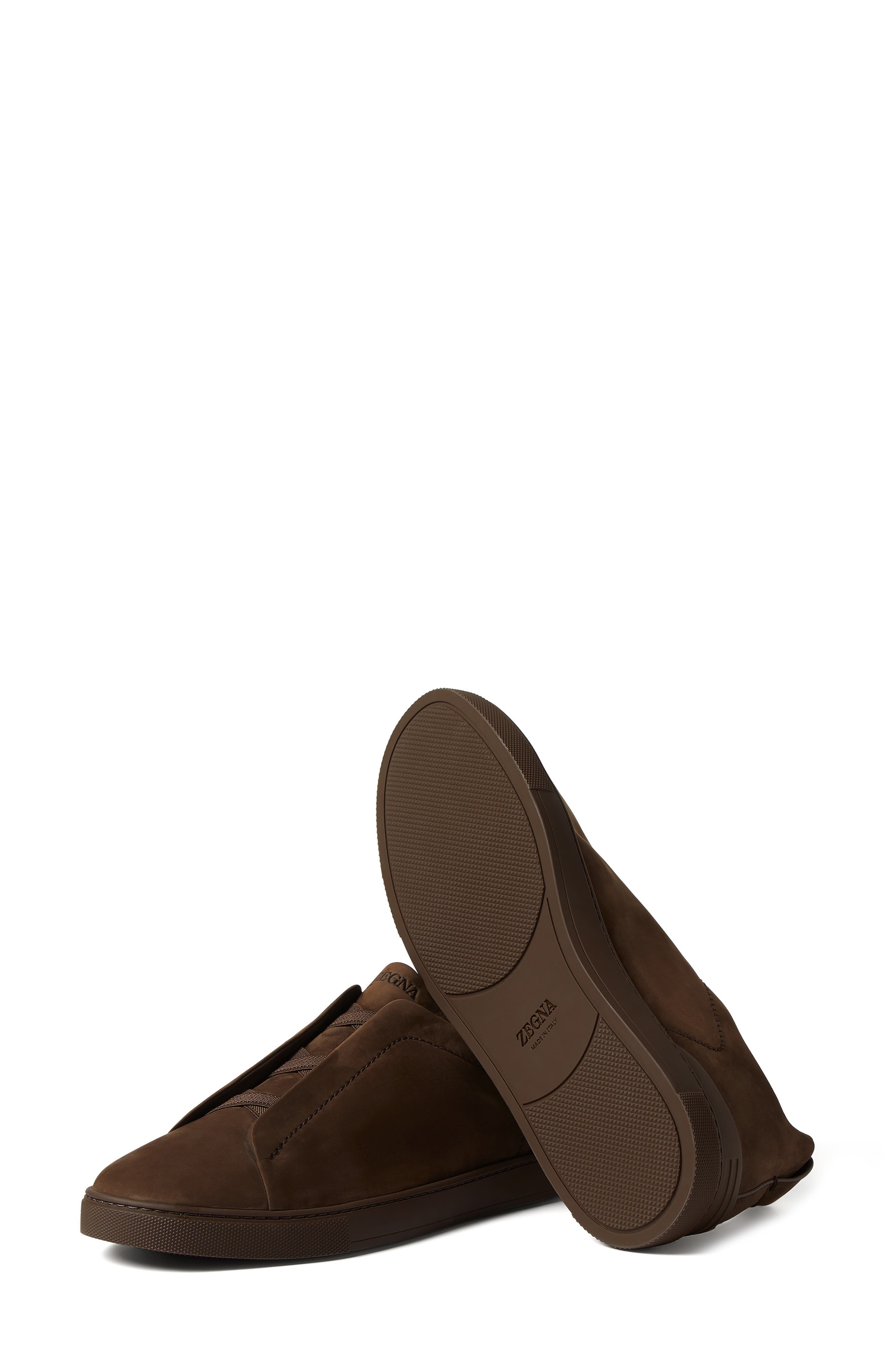 ZEGNA Dark Brown Triple Stitch<sup>™</sup> SECONDSKIN Low Top Sneaker, Alternate, color, 