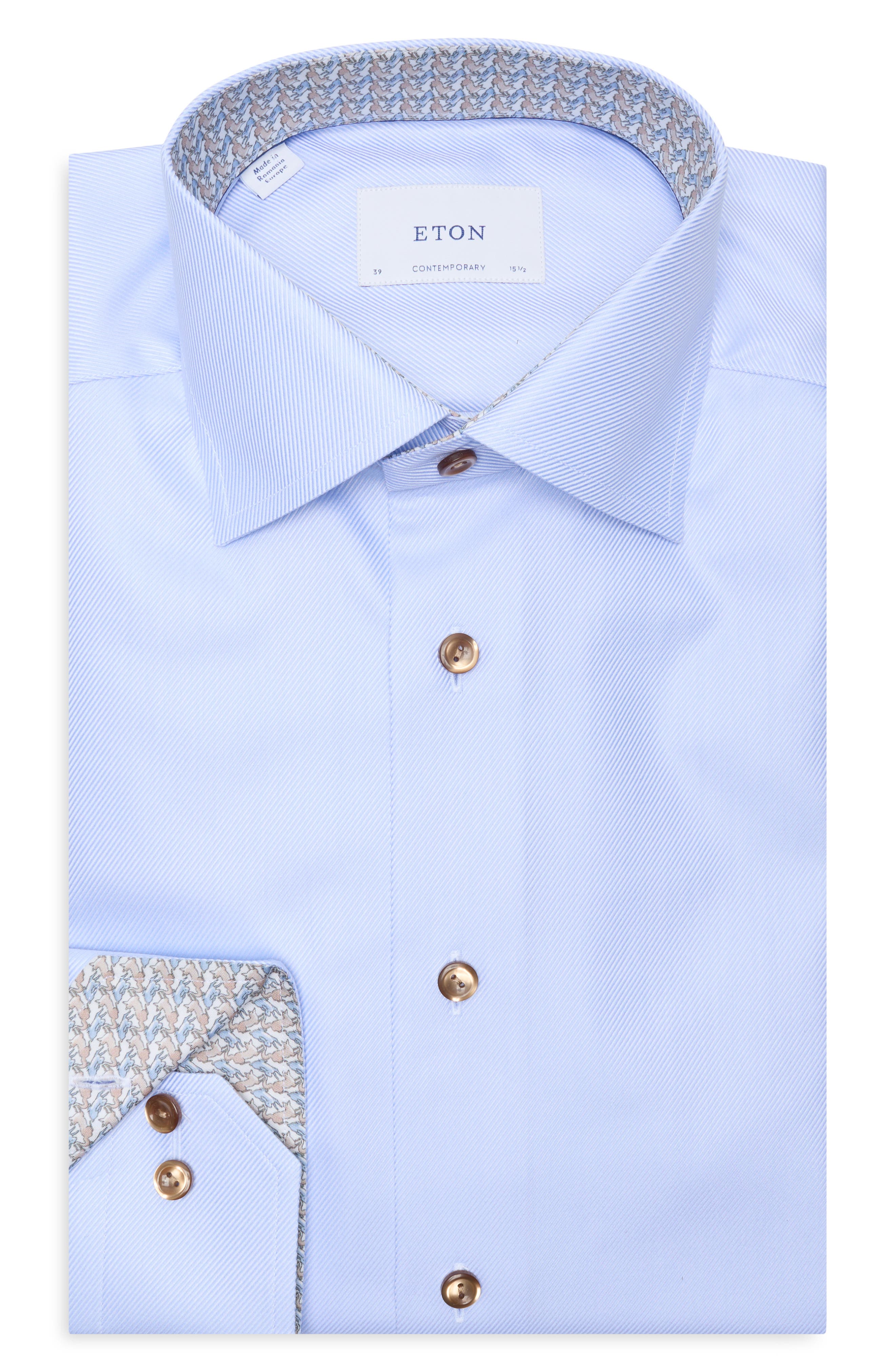 Eton Geometric Texture Twill Dress Shirt