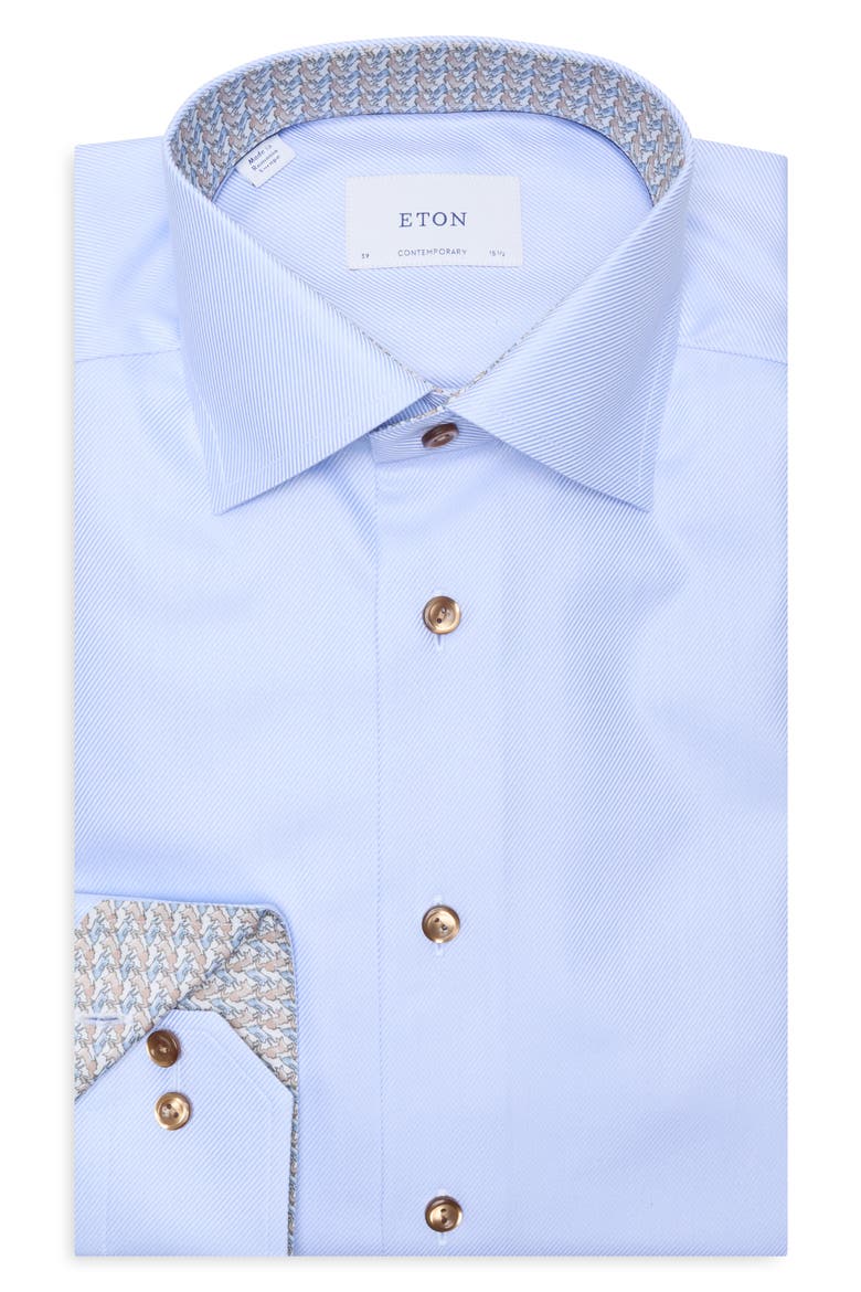 Geometric Texture Twill Dress Shirt, Alternate, color, LIGHT BLUE