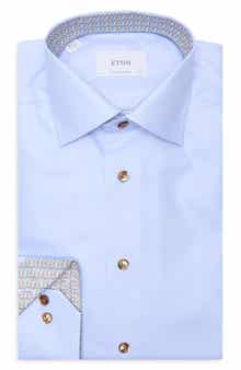 Eton Geometric Texture Twill Dress Shirt