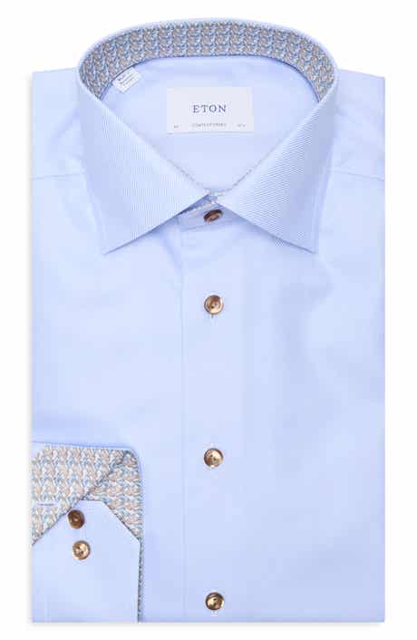 Eton Geometric Texture Twill Dress Shirt