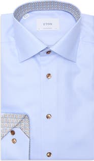 Eton Geometric Texture Twill Dress Shirt