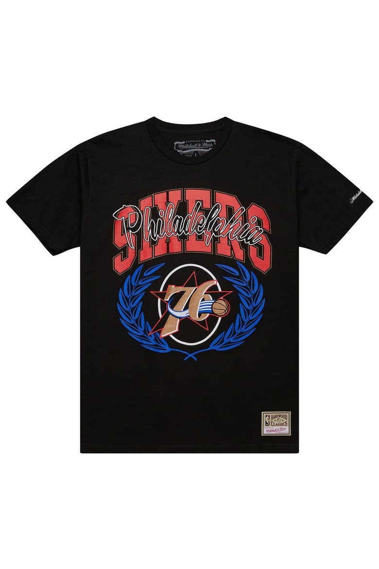 Men's Mitchell & Ness Black Philadelphia 76ers NBA x Michelob Ultra Rewind II T-Shirt, Alternate, color, Black