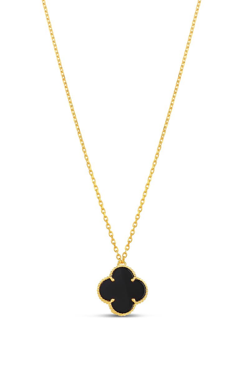 SHYMI Clover Pendant Necklace, Main, color, Gold/ Black