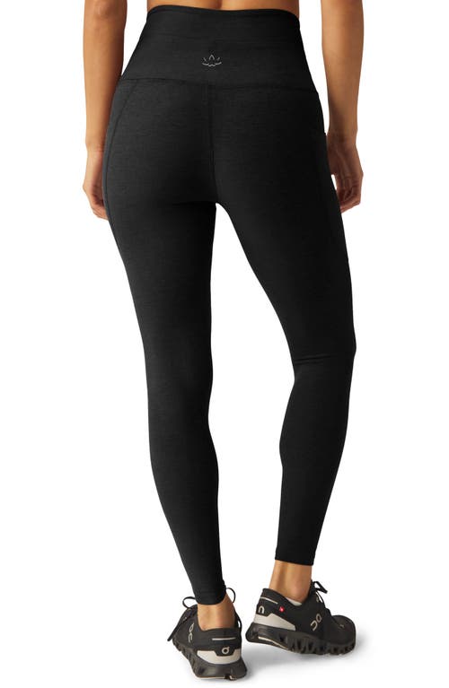 Shop Beyond Yoga Space Dye Pocket Midi Leggings In Darkest Night