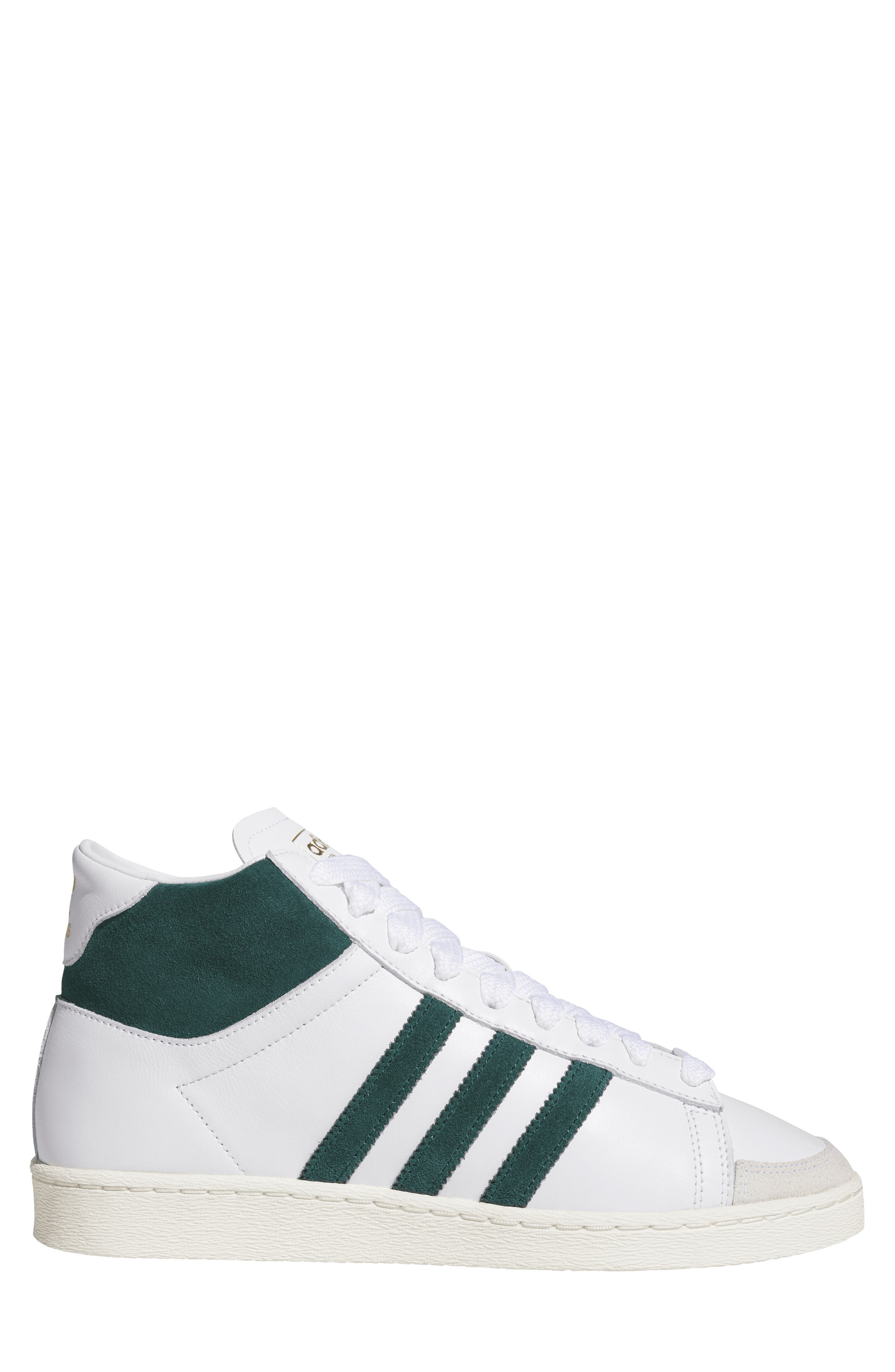 adidas Gender Inclusive Jabbar Hi Basketball Sneaker, Alternate, color, White/ Green/ Off White
