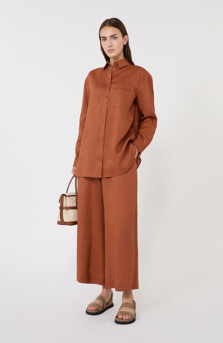 MM by Max Mara Linen Shirt, Alternate, color, Rust