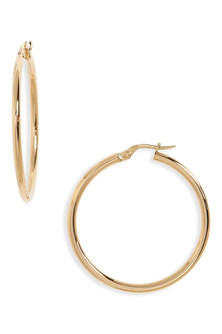 35mm Gold Hoop Earrings, Main, color, YELLOW GOLD