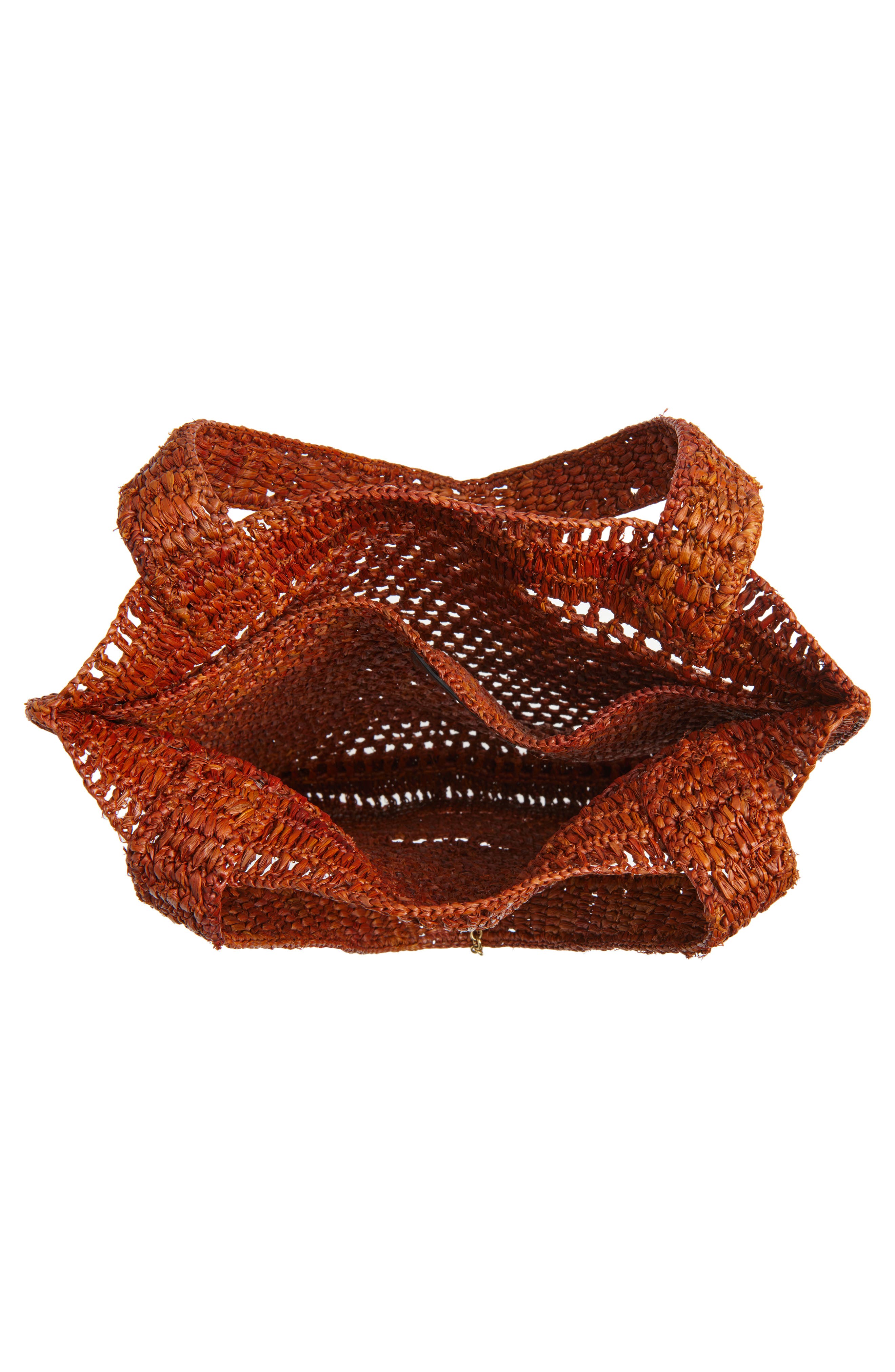 Chloé Summer Banana Crochet Raffia Tote Bag, Alternate, color, Clay Brown