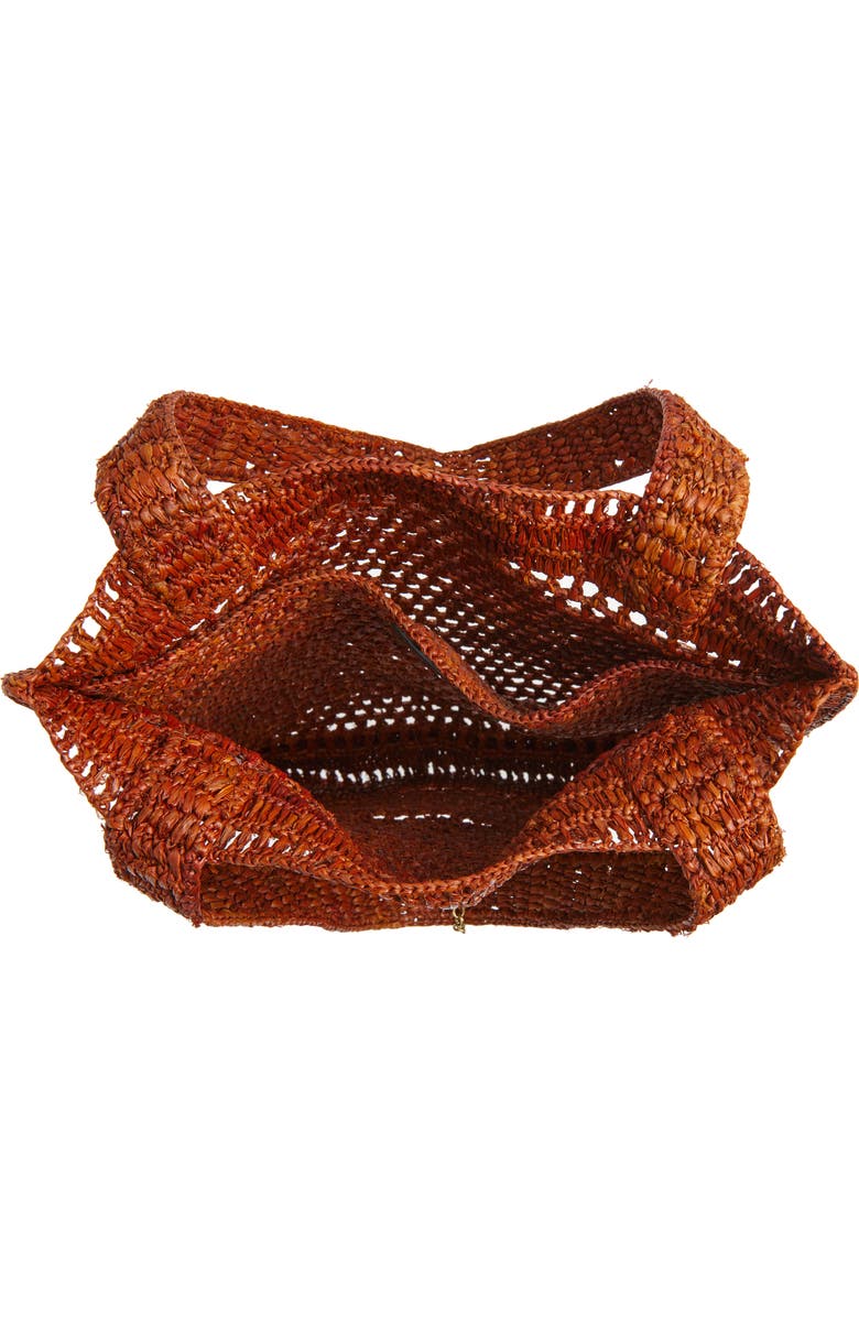 Chloé Summer Banana Crochet Raffia Tote Bag, Alternate, color, Clay Brown