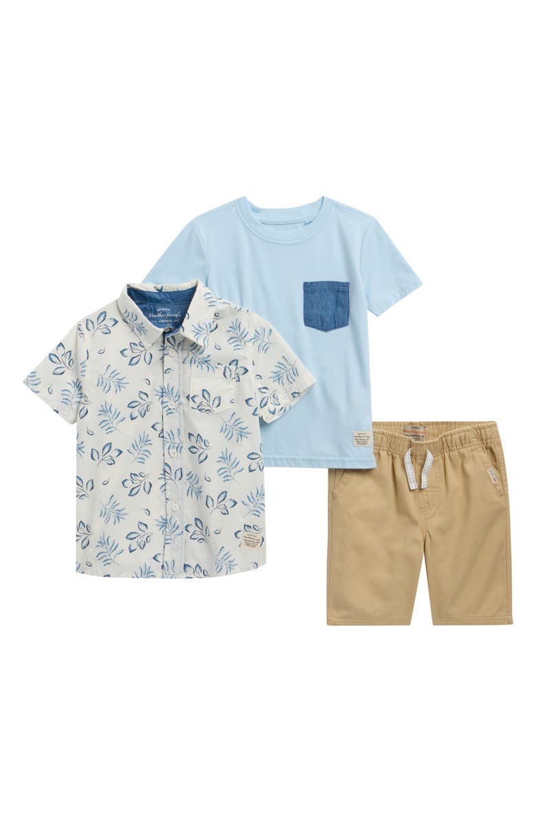 Weatherproof<sup>®</sup> Shirt & Shorts Three-Piece Set, Main, color, Khaki