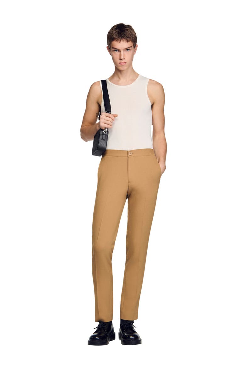 Jersey trousers, Alternate, color, Nut