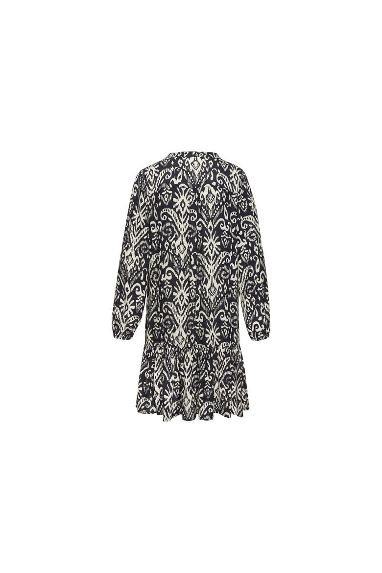 Printed Tunic Dress, Alternate, color, Navy Beige
