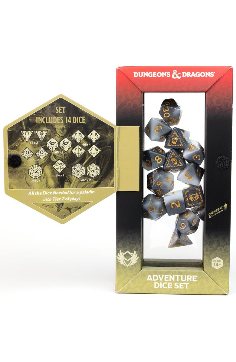 Dungeons & Dragons Adventure Dice Paladin 14 Piece Die Set, Alternate, color, Multicolored
