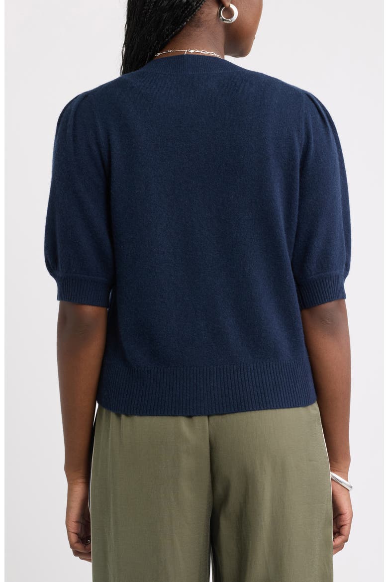Wool & Cashmere Puff Sleeve Cardigan, Alternate, color, NAVY NIGHT