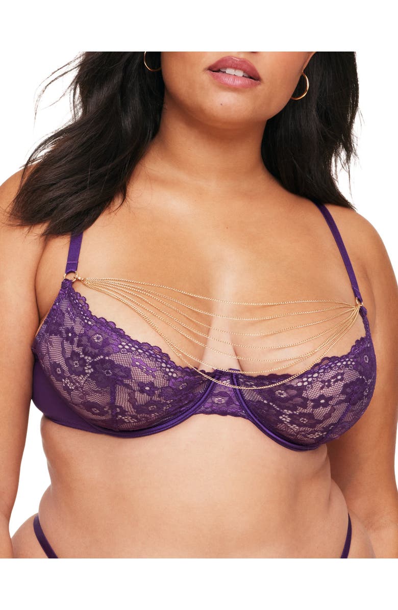 Adore Me Elyza Unlined Demi Bra, Main, color, Dark Purple